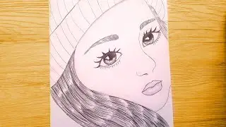 How to draw a girl with beautiful eyes step by step/pencil tutorial/BR drawing book