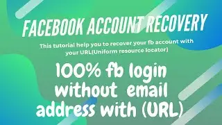 How to recover your facebook account by the your own URL(Uniform resource locator)