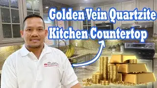 Gold Vein Quartzite Countertop #luxurykitchens #canada #slstoneworks
