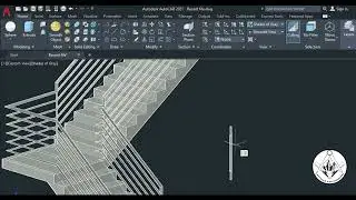 L SHAPED STAIRS HANDRAIL | AUTOCAD 3D|