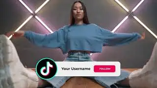 Custom animated Tik Tok follow button overlay for intro videos