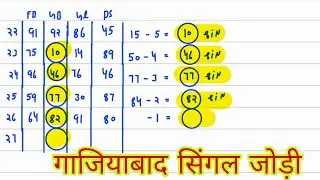 Singal Jodi trick। satta king। lifetime trick satta satta trick। Satta desawer trick Jodi