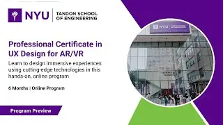 Online Course Preview | Professional Certificate in UX Design for AR/VR at NYU