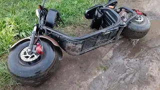 Дрифт на скутере! Упал на скутере во время дрифта!!!!