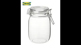 KORKEN Glass Jar with lid (rubber seal), clear glass, 1 Liter Container - IKEA Pakistan 03040417916