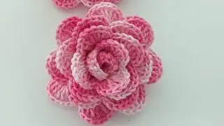 Rosa enrolada em crochê fácil