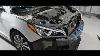 Снять передний бампер Hyundai Sonata 2016