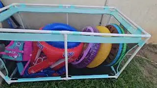 235 Gallon XXXL Extra Large Swimming Pool Storage Bin, Pool Noodles Holder, Toys,