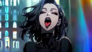 Goth Anime Girl Ahegao Live Wallpaper & Desktop Saver | 4+ Hour Loop [3840x2160 4K]