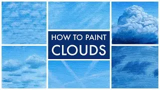 EASY WAY to paint CLOUDS - acrylic painting tips and techniques (how to step by step)