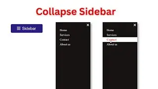 How to create a collapse sidebar - HTML , CSS, JavaScript