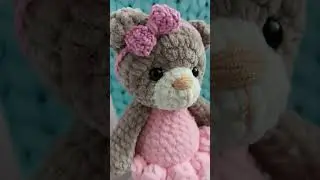 вязаный плюшевый мишка, обзор. мишка балерина