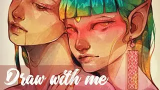Calm draw with me session | Original Artwork using my c<script data-cfasync=