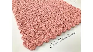 Tığ İşi Örgü Ribbon İp ile Modelli Dikdörtgen Paspas Yapımı