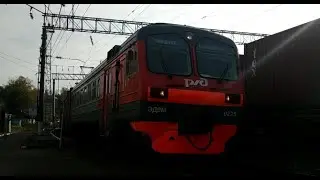 Электропоезд ЭД9М-0225 // отправление со станции Смоленск - Сортировочный