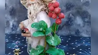 Волшебный Лесовичок-Мухоморчик. Авторская коллекционная ёлочная игрушка из ваты.