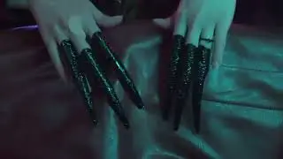 ASMR Rain Sounds on Leather 🌧️ Metal Finger Claw Tapping Super Tingly (No Talking)