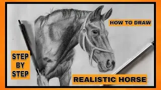 How to draw realistic horse ,tutorial | Drawing of realistic horse step by step |