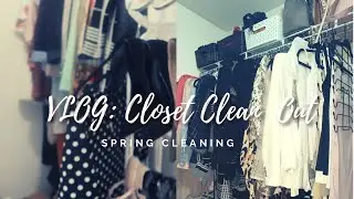 VLOG | Spring clean my closet with me| organization & declutter | small closet storage