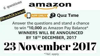 Amazon Black Friday App Quiz | Amazon today's quiz | 23 November 2017