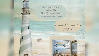 Sea land  mini album tutorial1 materials and page 1 #stamperia #scrapbooking #handmade #popup PL