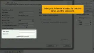 Configuring an IMAP email account with SSL in Outlook 2010
