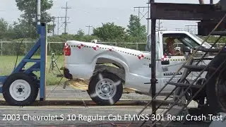 1994-2003 Chevrolet S-10 / GMC Sonoma Regular Cab FMVSS 301 Rear Crash Test (Full Overlap - 30 Mph)