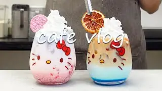 ☕Cafe Vlog Collection/Everything Tastes Better In a Cute Kitty Cup🐱Cafe Vlog/ASMR/카페브이로그/no bgm
