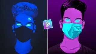 Neon glowing Vector art in picsart || Vector art in picsart || neon Vector art concept