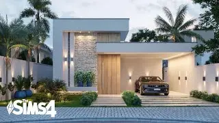 The Sims 4 | Modern Stone Luxury House  | No CC | Speed Build