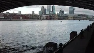 London Walking Old Blackfriars Railway Bridge Columns between the newer Blackfriars Bridges 13 of 25