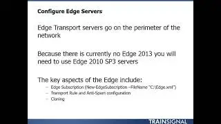 3 Exchange Server 2013 Core Solutions Configure and Manage Transport