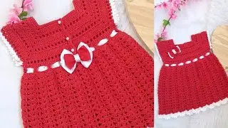 VESTIDO DE CROCHÊ INFANTIL DO RN ATÉ 12 MESES PASSO A PASSO