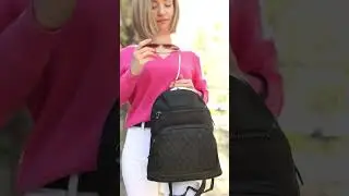 Жіночий шкіряний рюкзак HILL BURRY HB15148A чорний стьобаний  #leather #fashion #backpack