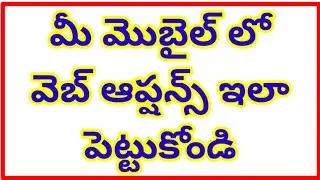 How to give web options in our mobile phone || వెబ్ ఆప్షన్స్ ను మన మొబైల్ ఫోన్లో ఎలా పెట్టుకోవాలి?