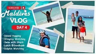 Maldives Day 4 Vlog :Shark Excursion/ Island Hopping / Stingray & Dolphin watch / Lunch at sandbank.