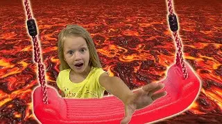 lady bee играет в пол это лава  The floor is lava. Международный детский челлендж.