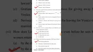 ICSE 10 English Literature Specimen Paper 2024 Answer Key ( MCQ's )