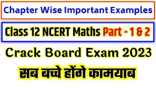 Class 12 NCERT Maths Examples | You Can Crack Maths Board Exam 2023 With These Examples