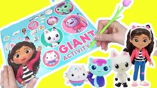 Gabby's Dollhouse DIY Craft Activity Coloring Book with Pandy, Mercat, Cakey Dolls