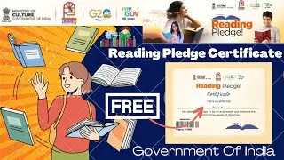 Free Online Reading Certificate | Ministry of Culture Government of India Pledge Certificate