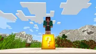 beating Minecraft but with a luck block