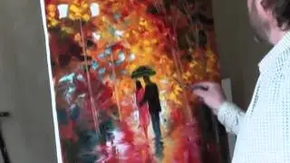 Живопись крупным мазком  Ночная аллея