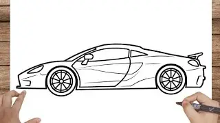 How To Draw McLaren 600LT Car ( 2019 model)