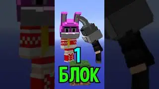 Майнкрафт, НО МЫ С ЗАЙЧОНКОМ НА ОДНОМ БЛОКЕ! 