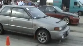 Nissan Skyline GTS Vs. Mazda 323 Turbo 4X4 Drag Race