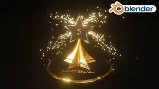 Modeling a Star Trophy in Blender 3.3: 5th Anniversary Video