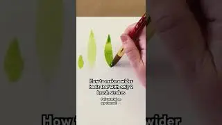 How to make a wider basic leaf with only 2 brush strokes #watercolor #painting
