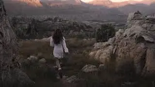Girl Running On Mountain - Dark - No Copyright Video - Free Stock Footage