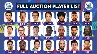 IPL 2024 - 2cr, 1.5cr, 1cr, 75L, 50L & 20L Base Price Players list for IPL 2024 Auction